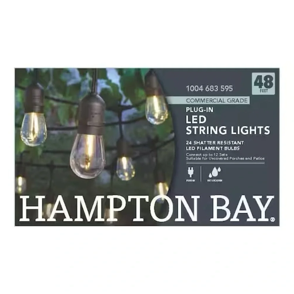 NIB HAMPTON BAY BLACK String Lights
